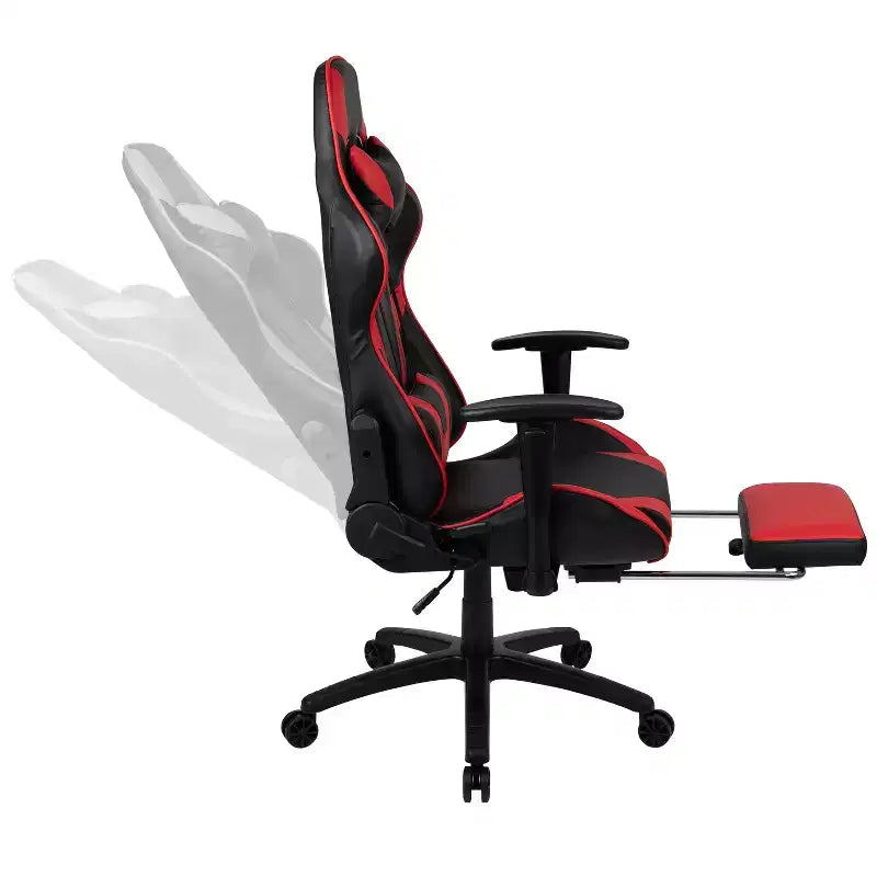 Ensemble bureau et fauteuil de jeu inclinable Flash Furniture avec repose-pieds, porte-gobelet, support pour casque et 2 trous passe-câbles
