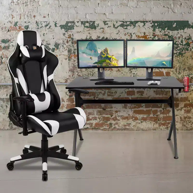 Ensemble de jeu Emma et Oliver – Bureau, porte-gobelet/support de casque et chaise inclinable