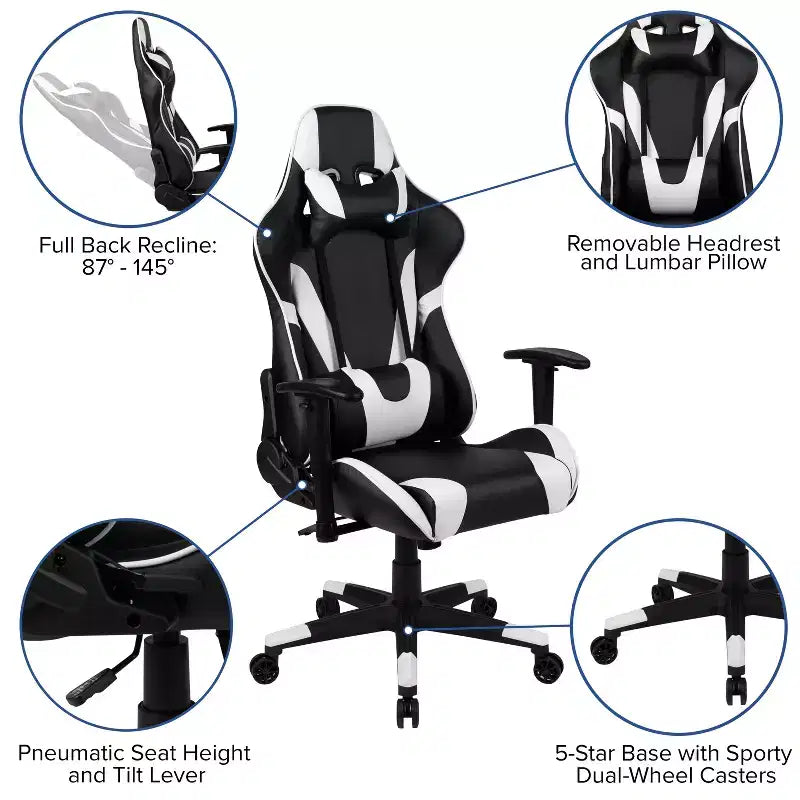 Ensemble de jeu Emma et Oliver – Bureau, porte-gobelet/support de casque et chaise inclinable
