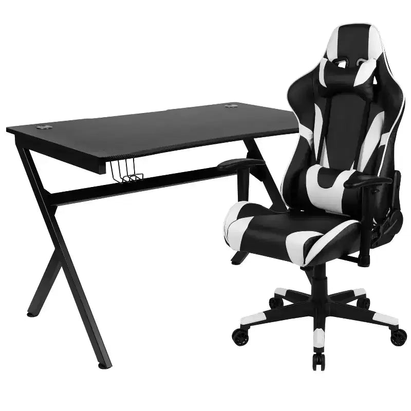Ensemble de jeu Emma et Oliver – Bureau, porte-gobelet/support de casque et chaise inclinable