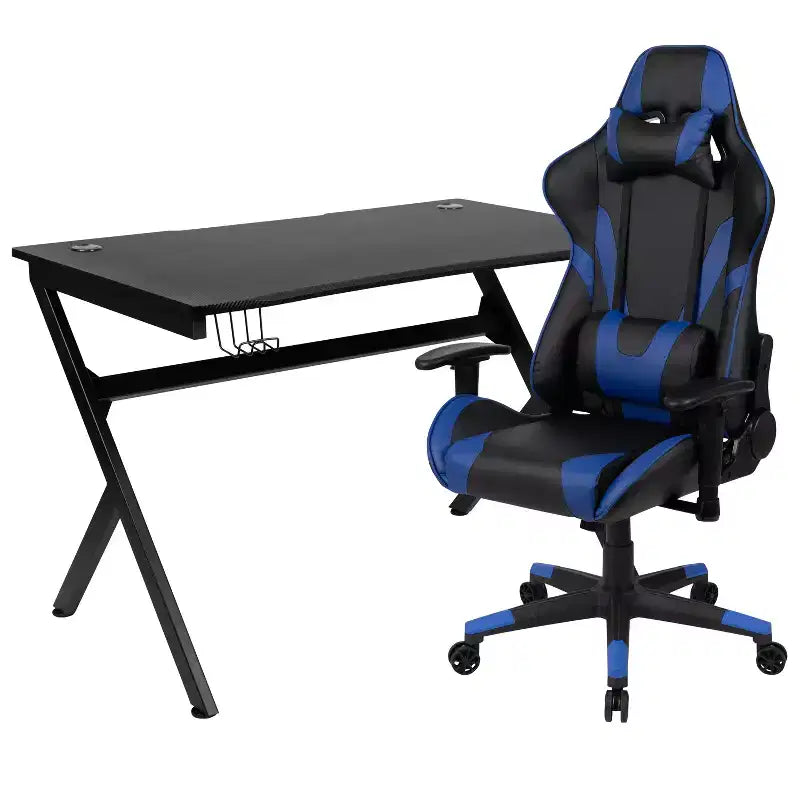 Ensemble de jeu Emma et Oliver – Bureau, porte-gobelet/support de casque et chaise inclinable