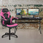 Ensemble bureau de jeu et chaise de course Flash Furniture avec porte-gobelet, crochet pour casque et tapis de souris amovible – 2 trous de gestion des câbles