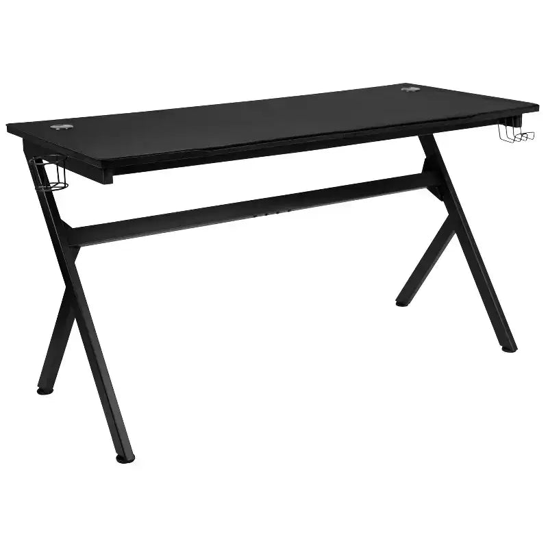 Ensemble bureau de jeu et chaise de course Flash Furniture avec porte-gobelet, crochet pour casque et tapis de souris amovible – 2 trous de gestion des câbles
