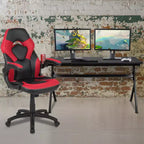 Ensemble bureau de jeu et chaise de course Flash Furniture avec porte-gobelet, crochet pour casque et tapis de souris amovible – 2 trous de gestion des câbles