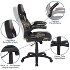 Ensemble bureau de jeu et chaise de course Flash Furniture avec porte-gobelet, crochet pour casque et tapis de souris amovible – 2 trous de gestion des câbles