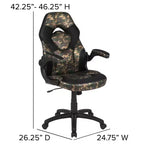 Ensemble bureau de jeu et chaise de course Flash Furniture avec porte-gobelet, crochet pour casque et tapis de souris amovible – 2 trous de gestion des câbles