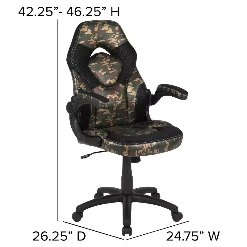 Ensemble bureau de jeu et chaise de course Flash Furniture avec porte-gobelet, crochet pour casque et tapis de souris amovible – 2 trous de gestion des câbles