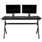 Ensemble Bureau Gaming Emma et Oliver - Support Tasse/Casque/Tapis de Souris Intégré