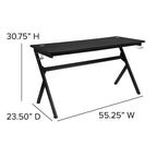 Ensemble Bureau Gaming Emma et Oliver - Support Tasse/Casque/Tapis de Souris Intégré