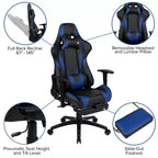 Ensemble de bureau gaming Emma et Oliver - Support de tasse/casque/Inclinable et repose-pieds