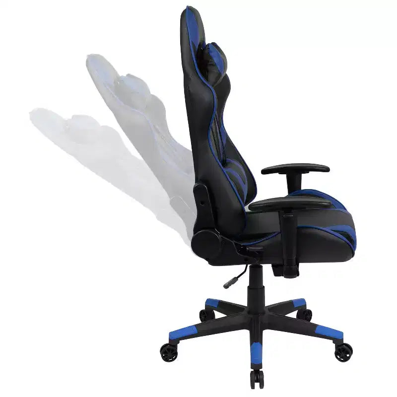 Ensemble bureau de gaming et fauteuil de gaming inclinable Flash Furniture avec porte-gobelet, support pour casque et 2 trous passe-câbles