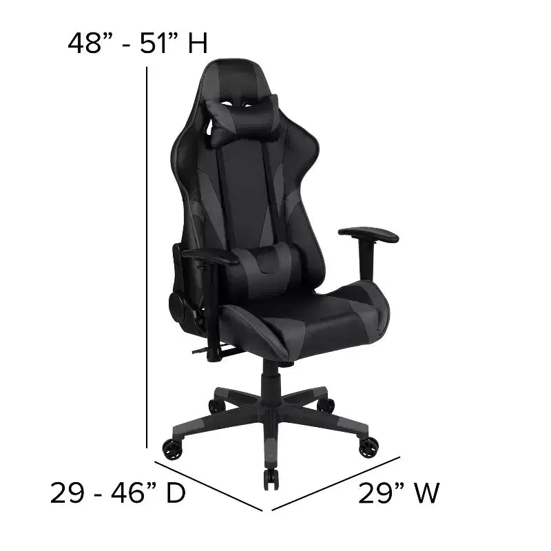 Ensemble bureau de gaming et fauteuil de gaming inclinable Flash Furniture avec porte-gobelet, support pour casque et 2 trous passe-câbles