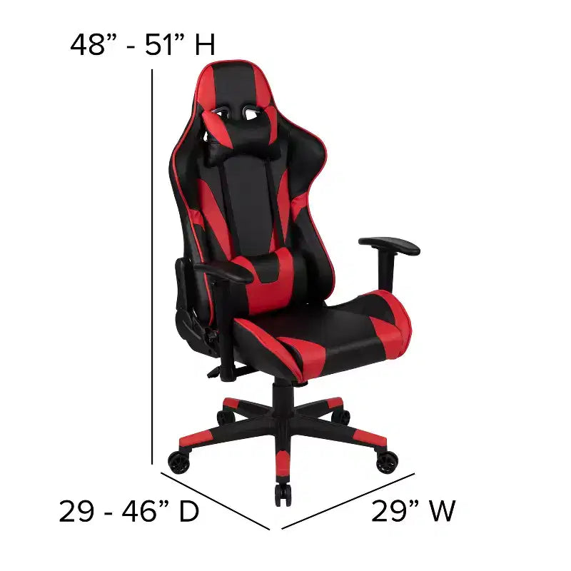 Ensemble bureau de gaming et fauteuil de gaming inclinable Flash Furniture avec porte-gobelet, support pour casque et 2 trous passe-câbles