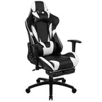 Flash Furniture Bureau de jeu et ensemble chaise de jeu inclinable avec repose-pieds - Porte-gobelet/Crochet pour casque/Tapis de souris amovible/Gestion des câbles