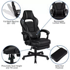 Bureau de jeu Flash Furniture avec porte-gobelet/crochet pour casque/tapis de souris amovible et chaise de jeu avec dossier inclinable/accoudoirs et repose-pieds