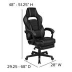 Bureau de jeu Flash Furniture avec porte-gobelet/crochet pour casque/tapis de souris amovible et chaise de jeu avec dossier inclinable/accoudoirs et repose-pieds