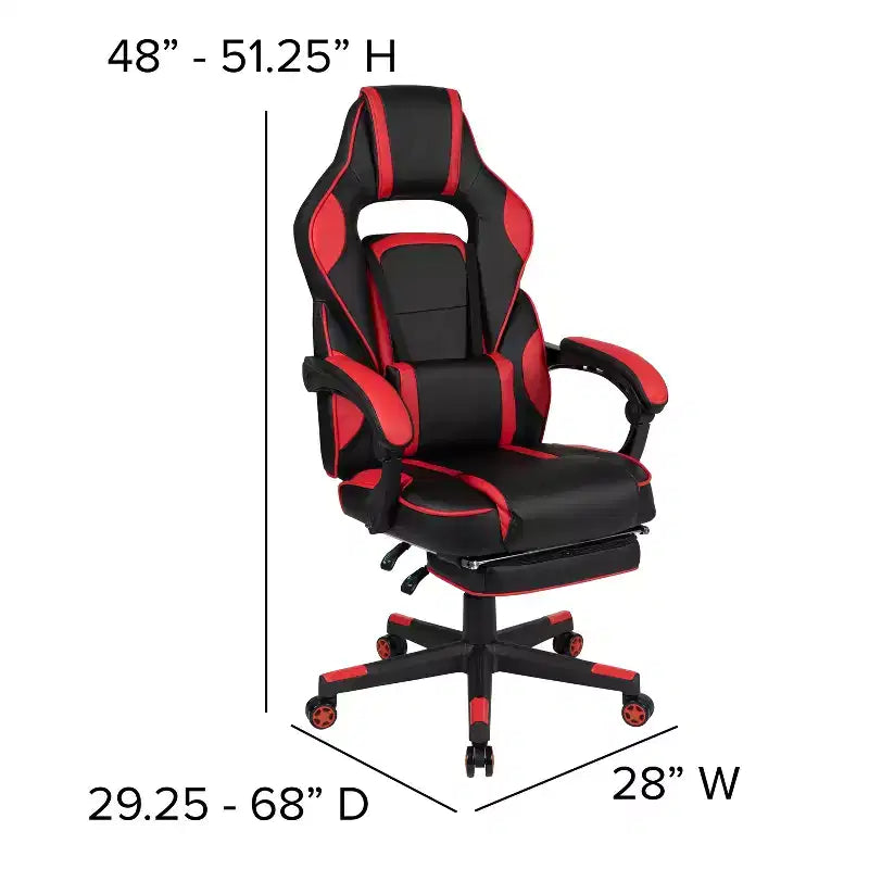 Bureau de jeu Flash Furniture avec porte-gobelet/crochet pour casque/tapis de souris amovible et chaise de jeu avec dossier inclinable/accoudoirs et repose-pieds