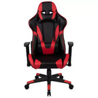 Sedia da gaming ergonomica da corsa Emma e Oliver con schienale completamente reclinabile in similpelle rossa