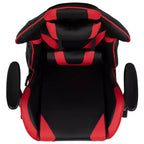 Sedia da gaming ergonomica da corsa Emma e Oliver con schienale completamente reclinabile in similpelle rossa