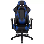 Sedia ergonomica da gaming Emma and Oliver Racing con schienale reclinabile e poggiapiedi in pelle sintetica rossa