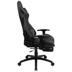 Sedia ergonomica da gaming Emma and Oliver Racing con schienale reclinabile e poggiapiedi in pelle sintetica rossa