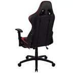 Sedia ergonomica da gaming Emma and Oliver Racing con schienale reclinabile e poggiapiedi in pelle sintetica rossa