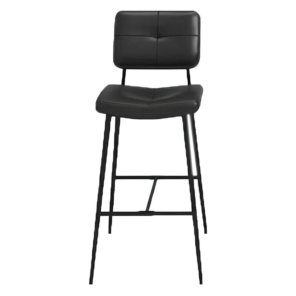 Tabourets de bar/comptoir bas en cuir noir pour cuisine