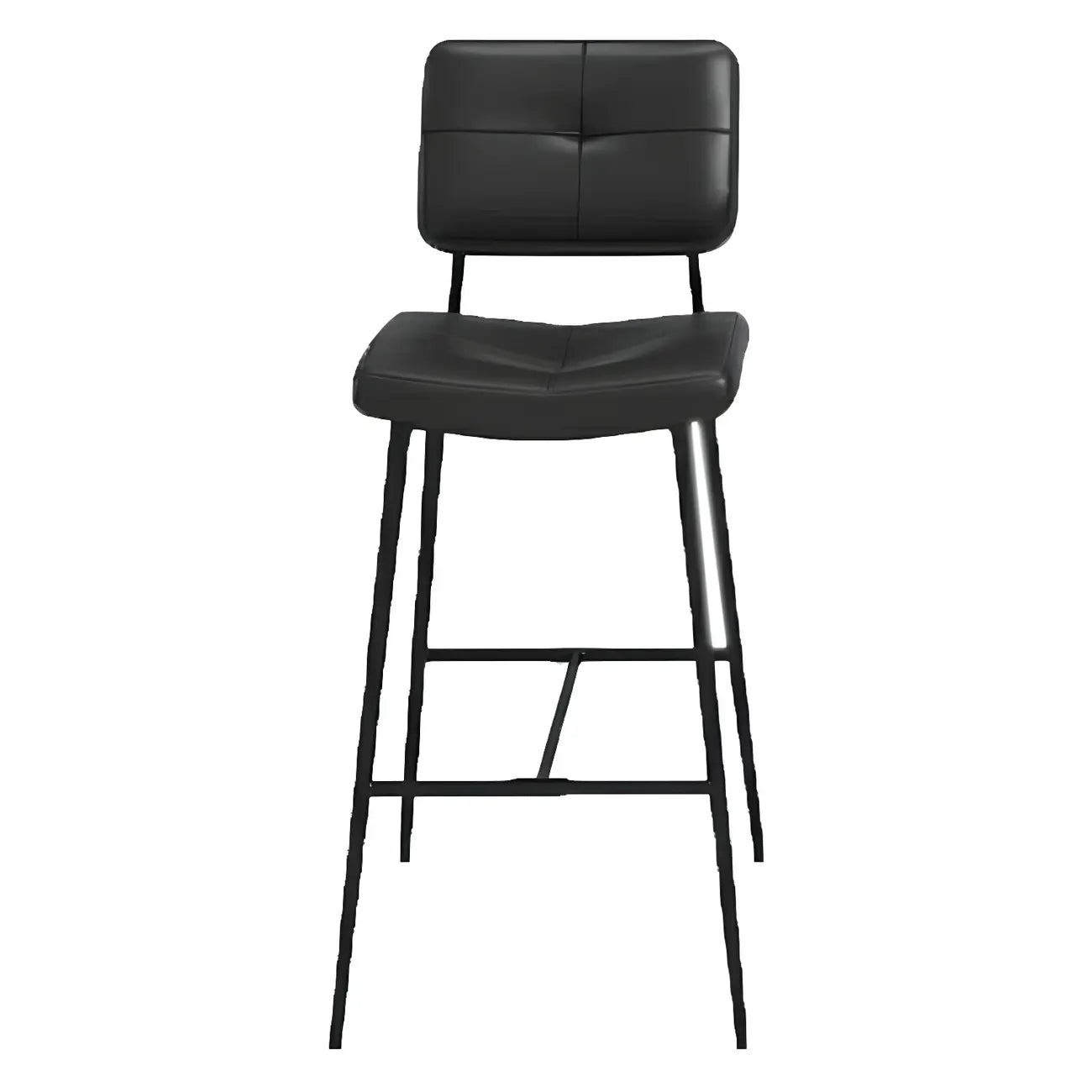 Tabourets de bar/comptoir bas en cuir noir pour cuisine