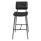 Tabourets de bar/comptoir bas en cuir noir pour cuisine