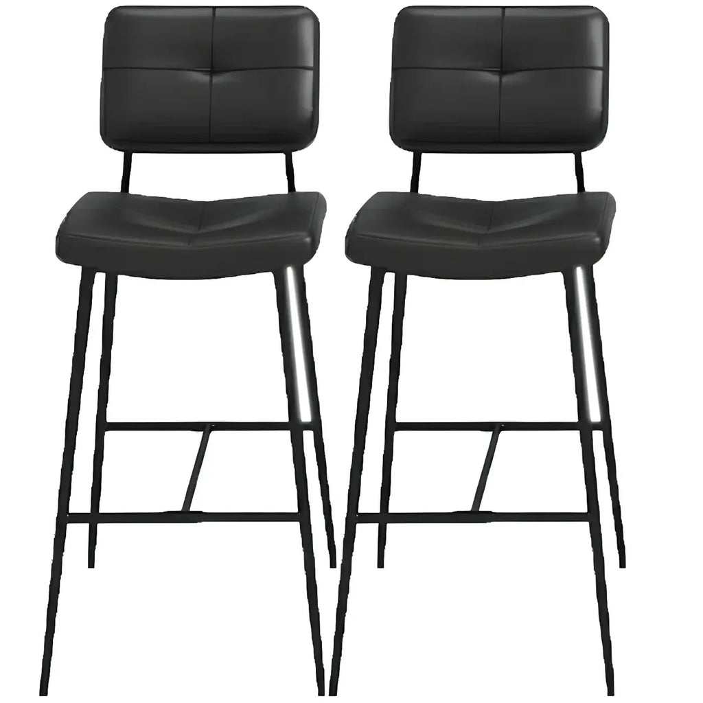 Tabourets de bar/comptoir bas en cuir noir pour cuisine