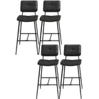 Tabourets de bar/comptoir bas en cuir noir pour cuisine