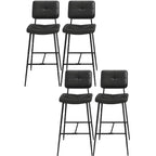 Tabourets de bar/comptoir bas en cuir noir pour cuisine