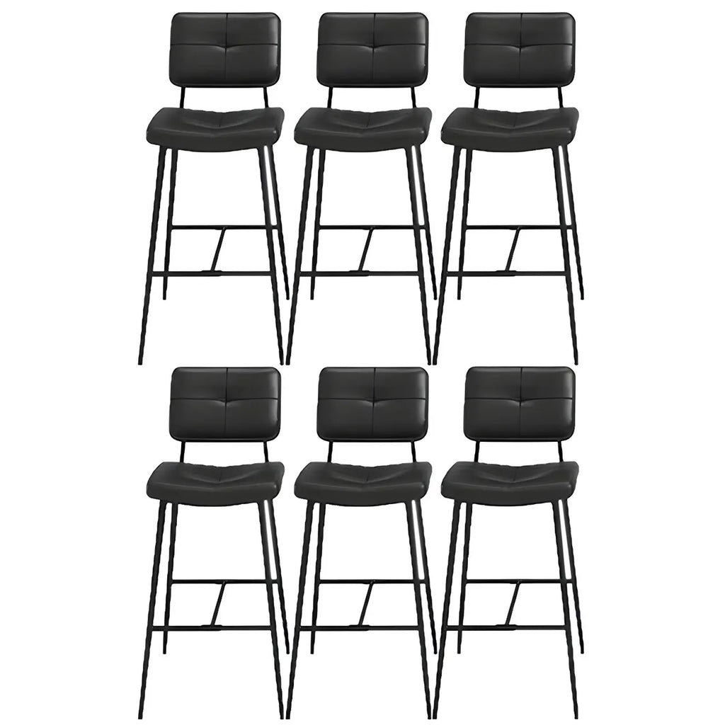 Tabourets de bar/comptoir bas en cuir noir pour cuisine