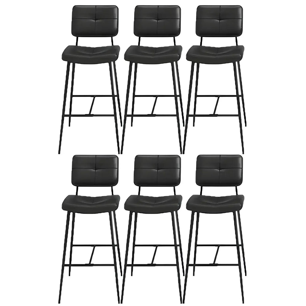 Tabourets de bar/comptoir bas en cuir noir pour cuisine