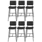 Tabourets de bar/comptoir bas en cuir noir pour cuisine