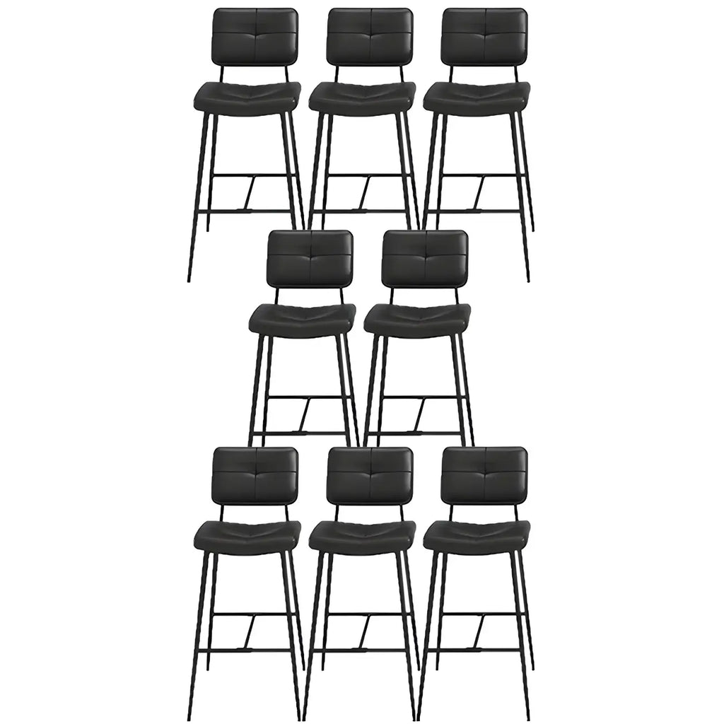 Tabourets de bar/comptoir bas en cuir noir pour cuisine