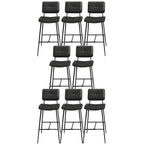 Tabourets de bar/comptoir bas en cuir noir pour cuisine