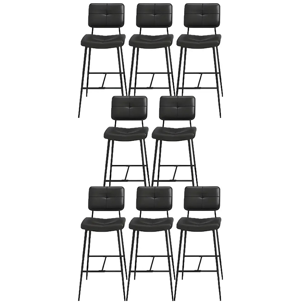 Tabourets de bar/comptoir bas en cuir noir pour cuisine
