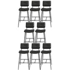 Tabourets de bar/comptoir bas en cuir noir pour cuisine
