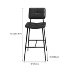 Tabourets de bar/comptoir bas en cuir noir pour cuisine