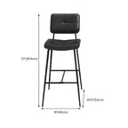 Tabourets de bar/comptoir bas en cuir noir pour cuisine