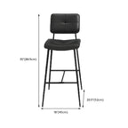 Tabourets de bar/comptoir bas en cuir noir pour cuisine