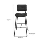 Tabourets de bar/comptoir bas en cuir noir pour cuisine
