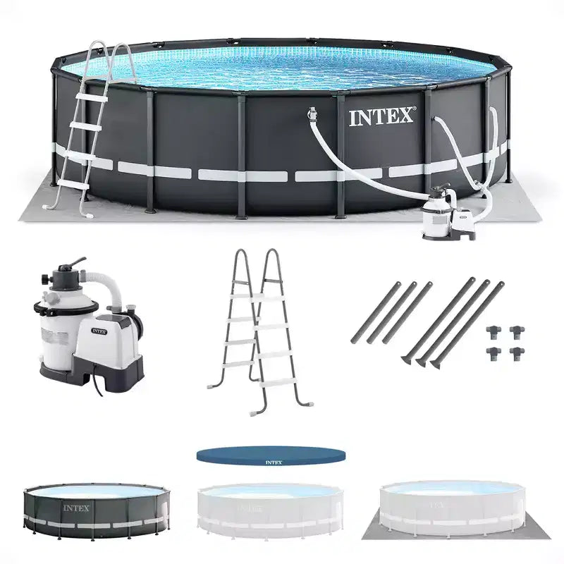 Intex Ultra XTR Frame 14' x 42 Round Above Ground Outdoor Swimming Pool Set