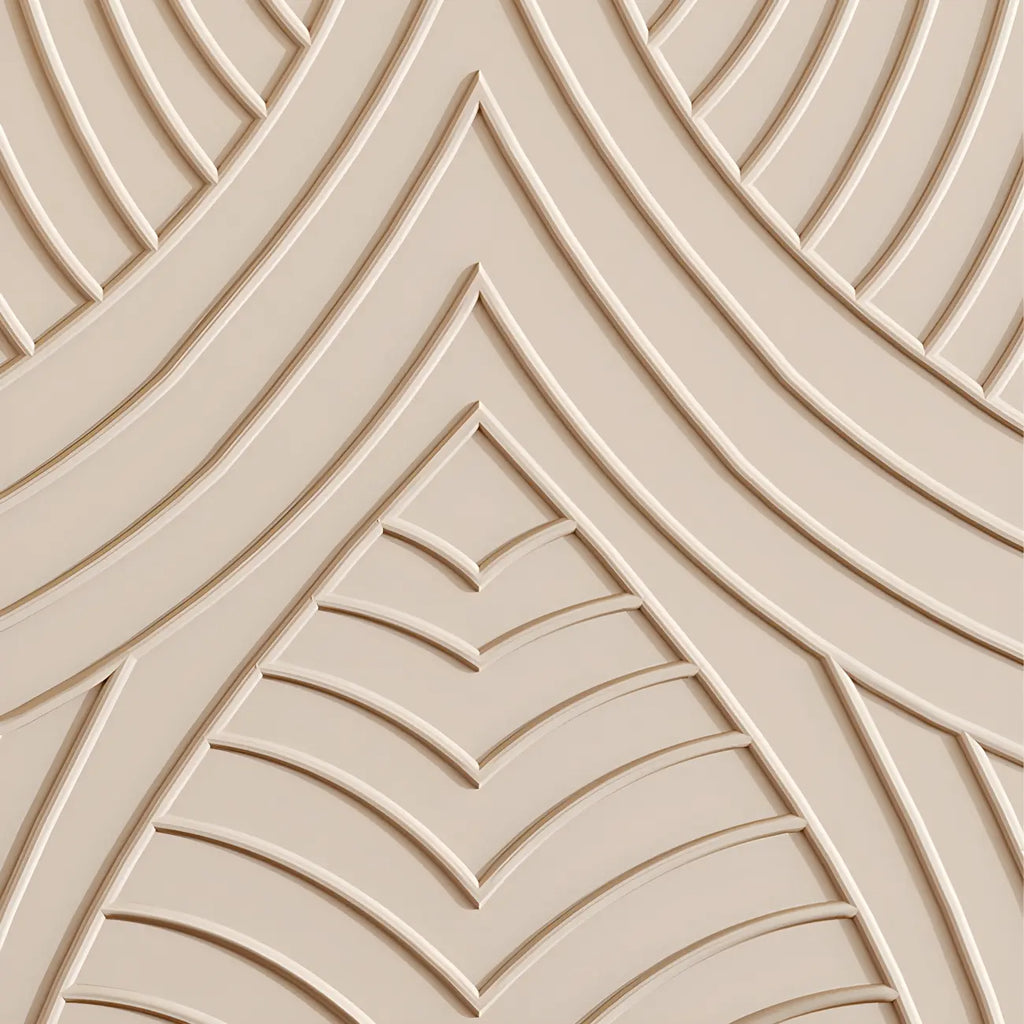 Commode glamour en bois blanc aux lignes saillantes et tiroirs à fermeture douce