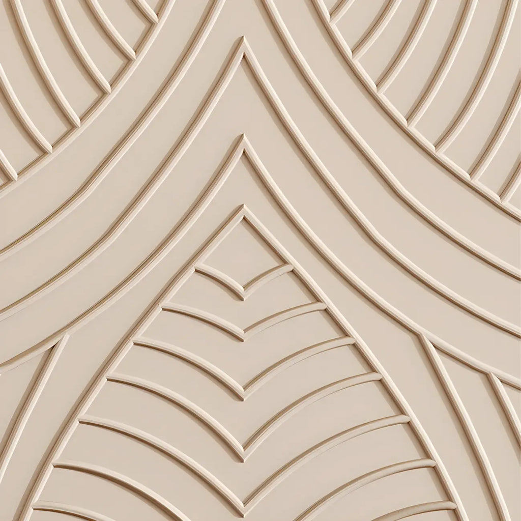 Commode glamour en bois blanc aux lignes saillantes et tiroirs à fermeture douce