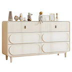 Commode classique en bois blanc avec poignées et tiroirs en métal
