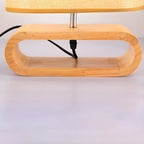 Lampe de chevet LED en bois avec abat-jour en tissu