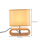 Lampe de chevet LED en bois avec abat-jour en tissu