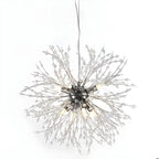 Lampadario Sputnik moderno regolabile con cristalli dorati a esplosione